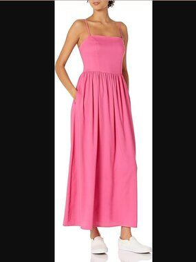 Amazon Brand Goodthreads Women's Georgette Cami Maxi Dress Pink Size M Medium